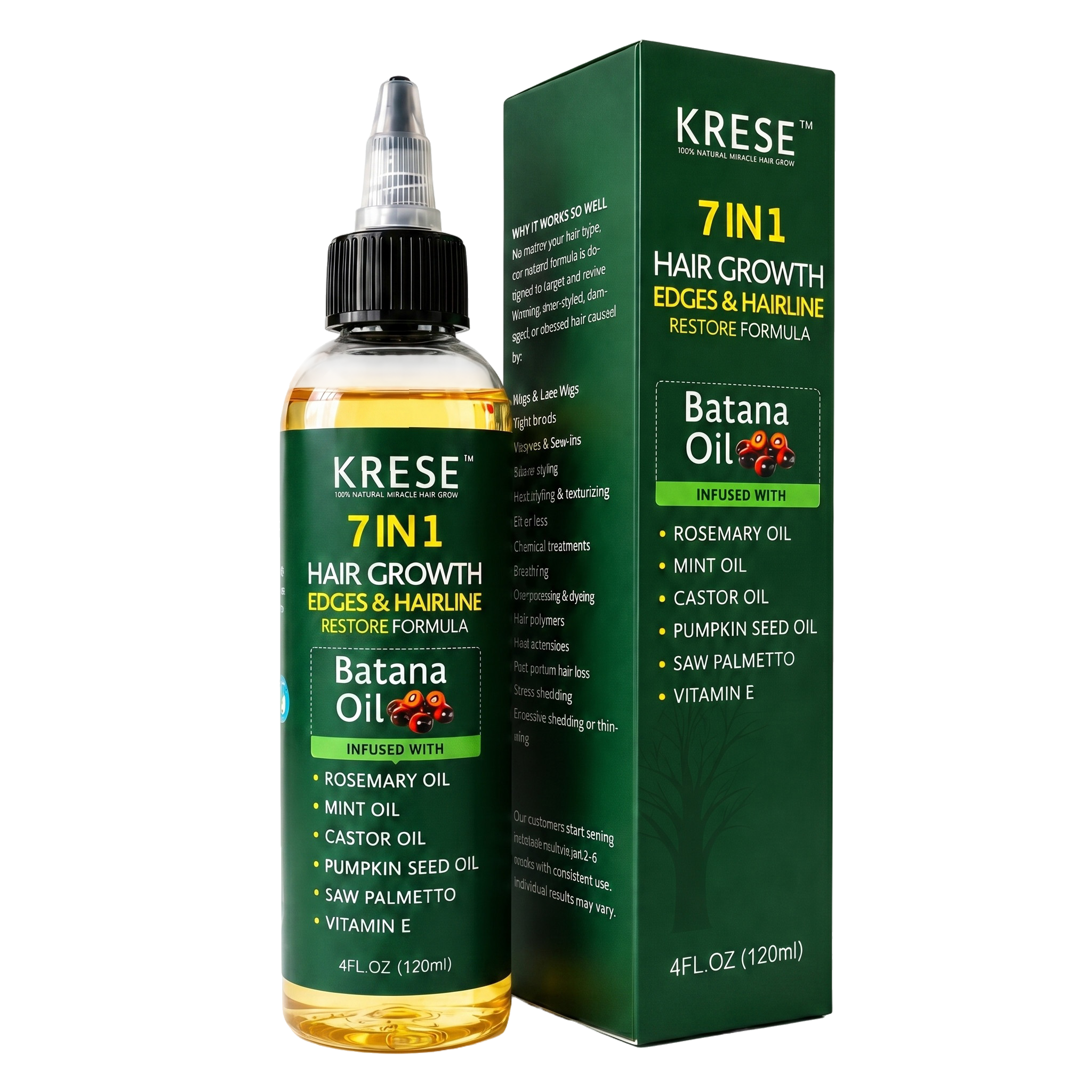 KRESE 7-in-1 Batana Oil bottle and box